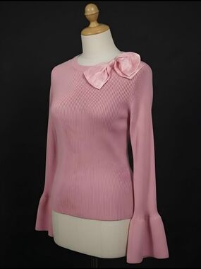 Cato Pink Sweater with Shoulder Bow Sz.MED.